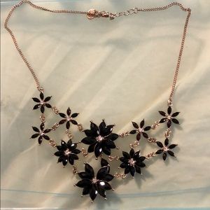 Black flower necklace